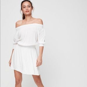 Aritzia Off Shoulder White Dress With Pockets, S